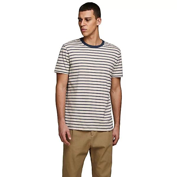 Jack & Jones Striped Crew Neck Slim Fit Melange Kurzärmeliges T-shirt L Whi günstig online kaufen