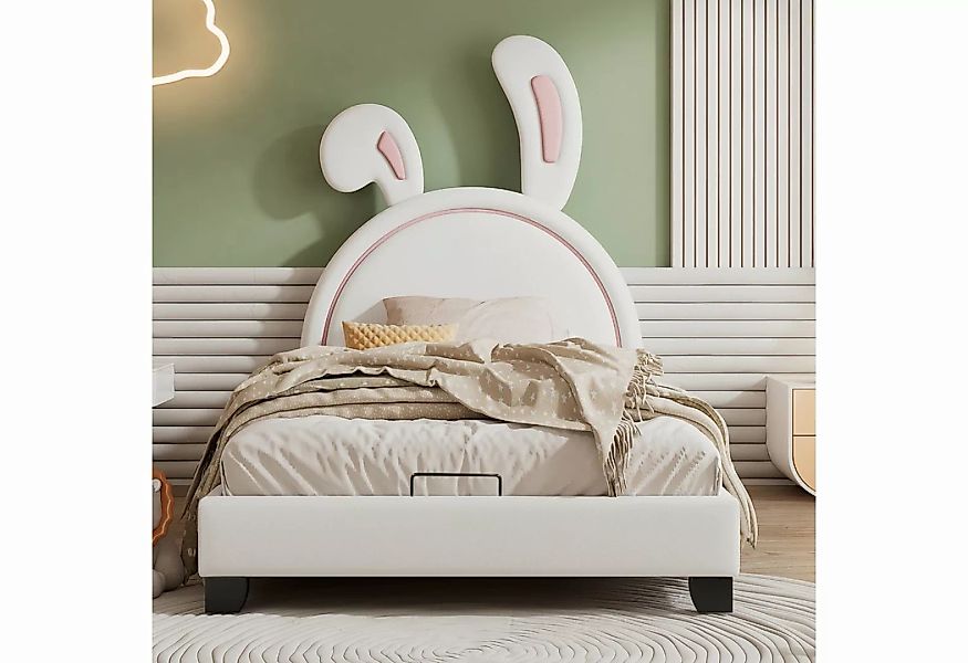 DOPWii Kinderbett Polsterbett 90*200cm,Einzelbett mit Lattenrosten,Rückenle günstig online kaufen