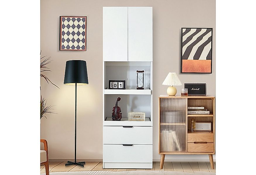 Flieks Hochschrank (1-St., B59,5/T45/H200 cm) Mehrzweckschrank mit Schublad günstig online kaufen