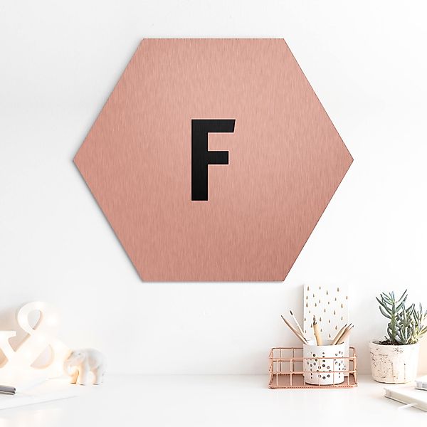 Hexagon-Alu-Dibond Bild Buchstabe Weiß F günstig online kaufen