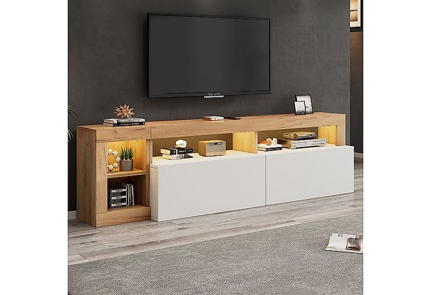 STILVORA Lowboard mit LED-Beleuchtung,TV-Schrank Fernsehschrank mit offener günstig online kaufen