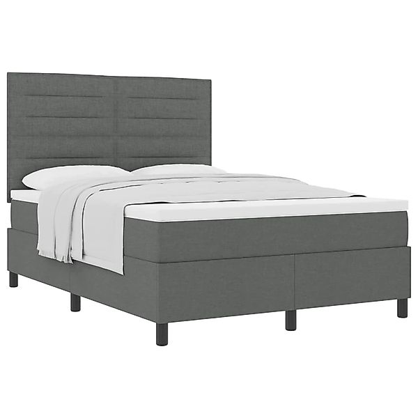 vidaXL Boxspringbett mit Matratze Dunkelgrau 140 x 200 cm Stoff 3339316 günstig online kaufen