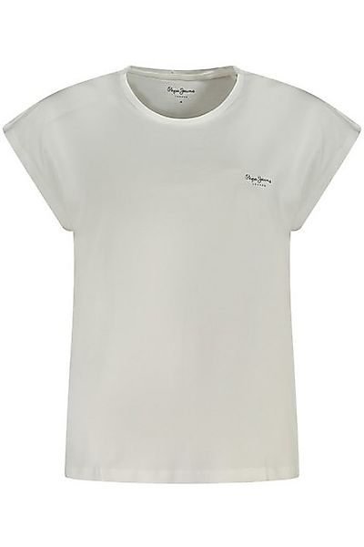 Pepe Jeans 2-in-1-Shorts Damen Kurzarm-T-Shirt Weiß mit Print aus Nachhalti günstig online kaufen