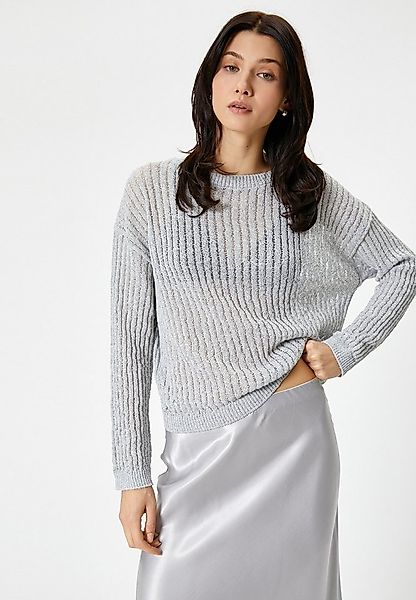 Koton Rundhalspullover Rundhalsausschnitt Ajour günstig online kaufen