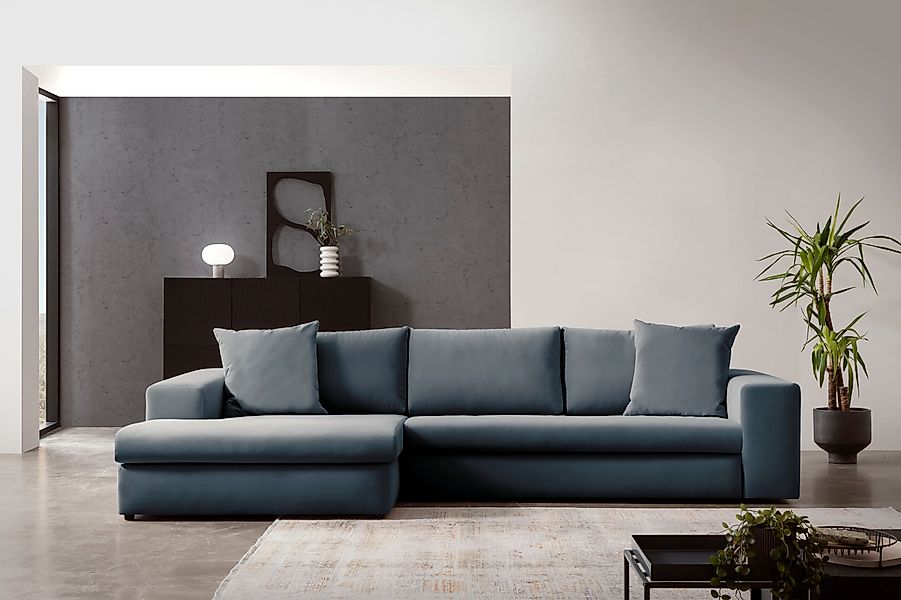 Home affaire Ecksofa »SLEETLAND XXL in Samtvelours oder Vintage-Leder-Optik günstig online kaufen