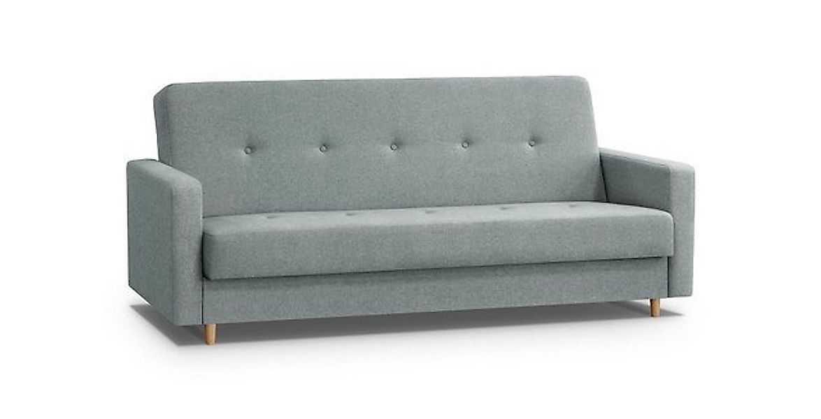 Beautysofa 3-Sitzer Sofa für 3 Personen ADELINE Holzfüße Skandinavisch Pols günstig online kaufen