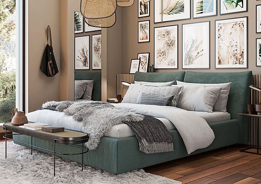 PLACES OF STYLE Polsterbett "Priora in 4 Breiten bis 200cm" auch in NaturLE günstig online kaufen