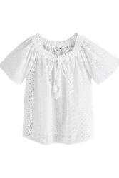 Next Blusenshirt Kurzärmliges Bardot-Oberteil mit Neckholder günstig online kaufen