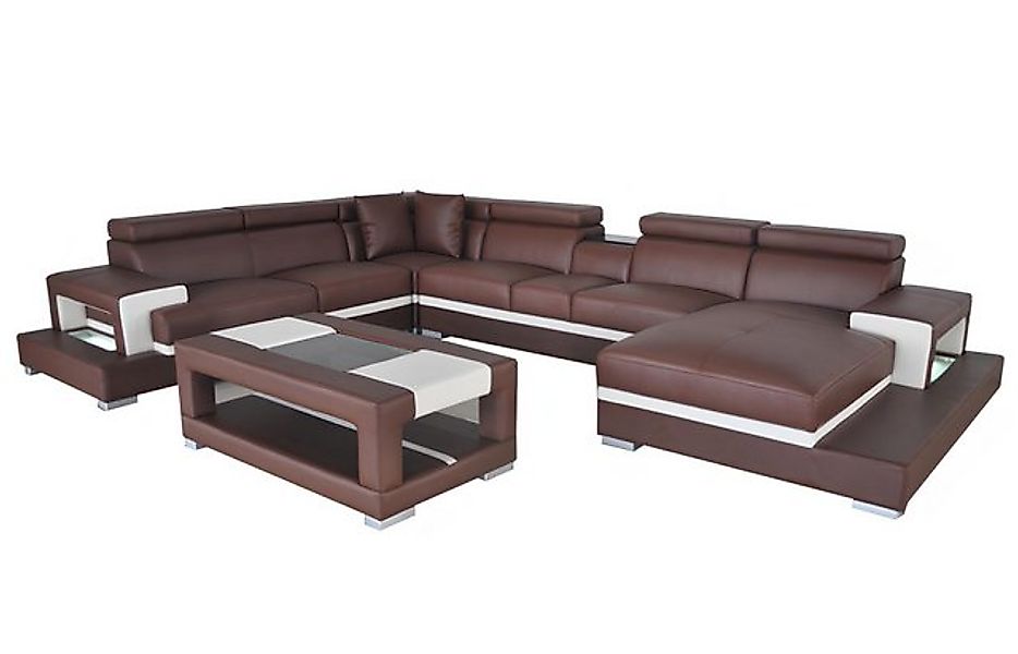 Xlmoebel Sofa Moderne Ledersitzgruppe mit USB-Anschluss für das Wohnzimmer günstig online kaufen