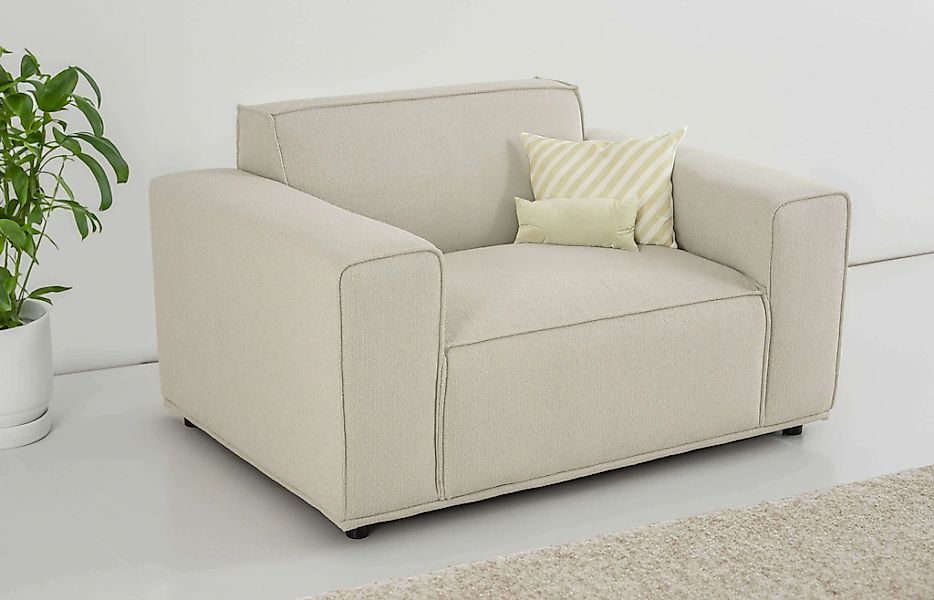 Home affaire Loveseat "Avelin, 1.5 Sitzer, 140 cm, Chenille, Struktur-Boucl günstig online kaufen