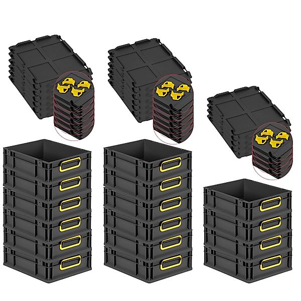 PROREGAL SuperSparSet 16x Eurobox Nextgen Color Mit Auflagedeckel HxBxT 12x günstig online kaufen