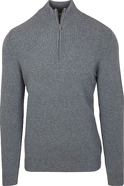 Profuomo Half Zip Pullover Wolle Blend Blau - Größe L günstig online kaufen
