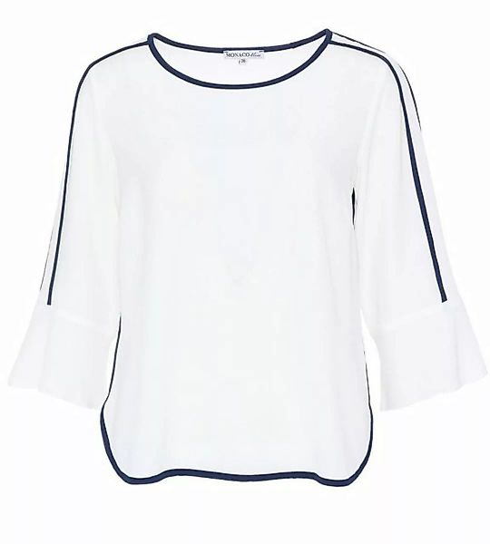 MONACO blue 3/4-Arm-Shirt Volantbluse figurumspielend mit Paspeln günstig online kaufen