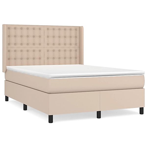vidaXL Boxspringbett Matratze Cappuccino-Braun 140x200cm Kunstleder1466331 günstig online kaufen