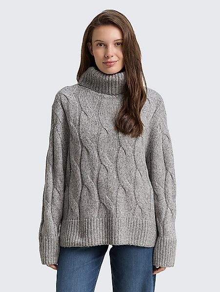 TOM TAILOR Strickpullover Pullover & Strickjacken Rollkragenpullover mit Zo günstig online kaufen