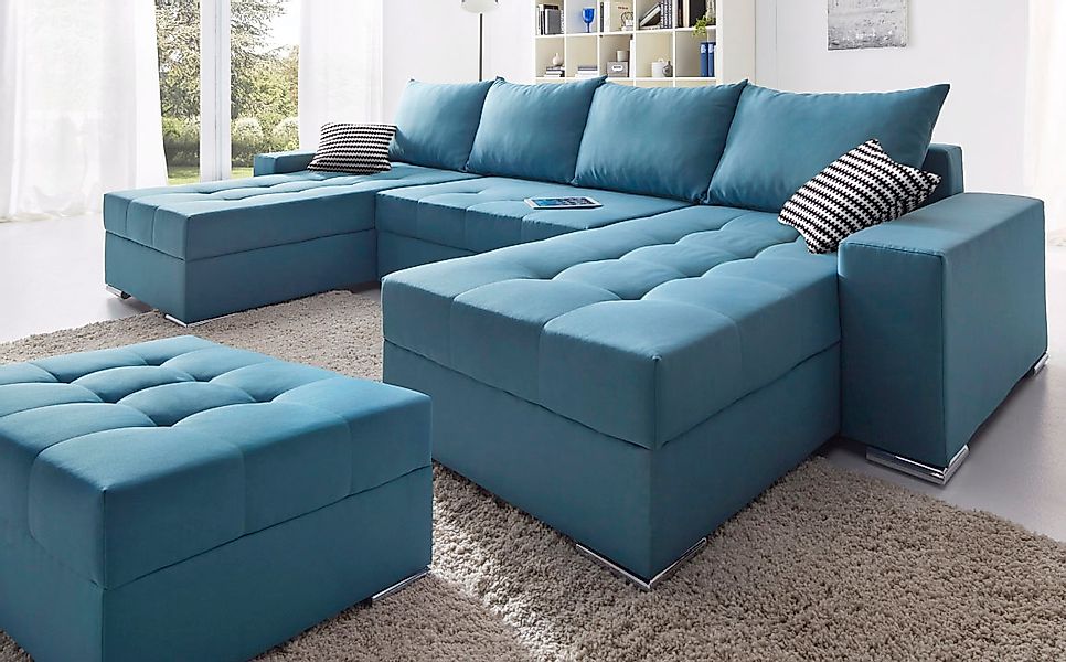 COLLECTION AB Wohnlandschaft »Josy XL U-Form, Breite: 313 cm« mit Bettfunkt günstig online kaufen