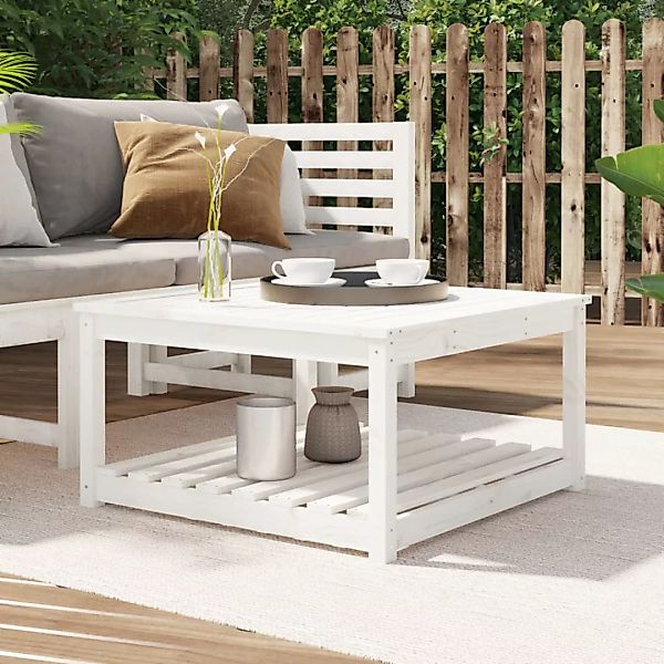 Vidaxl Gartentisch Weiß 82,5x82,5x45 Cm Massivholz Kiefer günstig online kaufen
