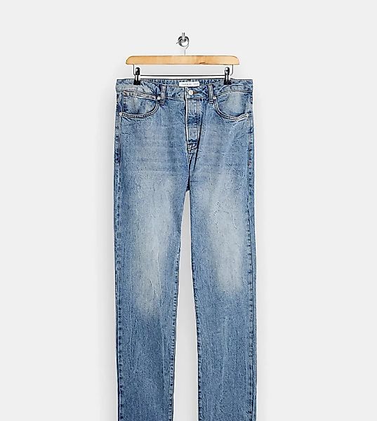 Topman Tall – Straight Jeans in heller Waschung-Blau günstig online kaufen