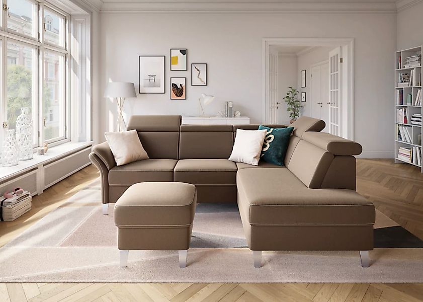 sit&more Ecksofa "Vincenzo L-Form", inklusive Kopfteilverstellung, wahlweis günstig online kaufen