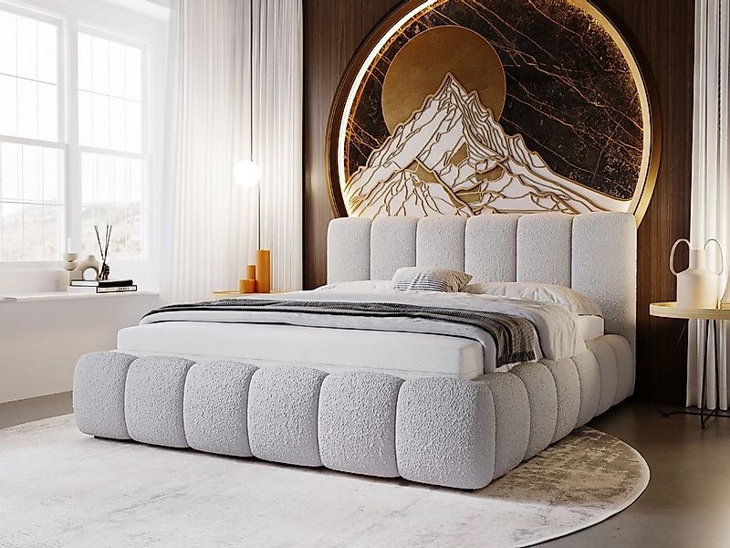GrainGold Polsterbett mit Bettkästen CLOUD, Modern Bett mit Kopfteil - 200x günstig online kaufen