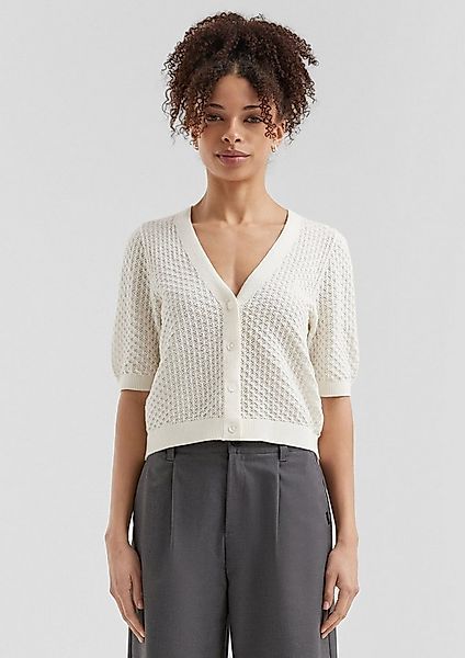 QS Cardigan Strickjacke Strickjacke mit Ajourmuster günstig online kaufen