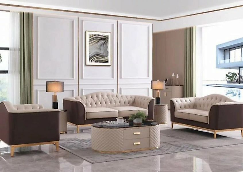 JVmoebel Sofa Komplett Set Sofagarnitur 3+2+1 Sitzer Design Sofa Couch, Mad günstig online kaufen