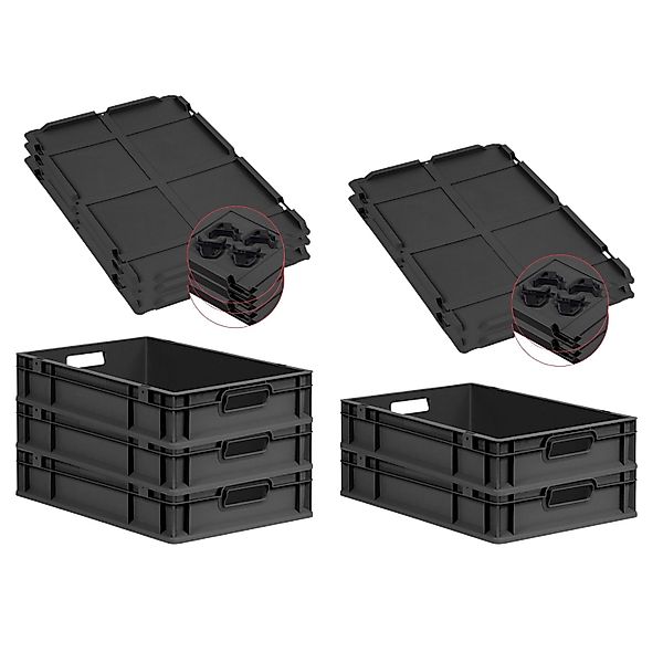 PROREGAL SparSet 5x Eurobox Nextgen Grip Mit Auflagedeckel Und Schwarzen Ve günstig online kaufen
