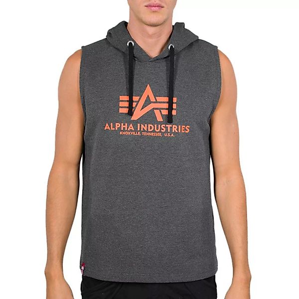 Alpha Industries Basic Hooded Ärmelloses T-shirt XS Charcoal Heather günstig online kaufen