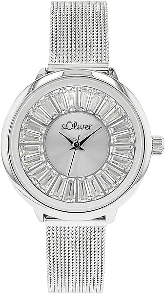 s.Oliver Quarzuhr 2038589, Armbanduhr, Damenuhr, Edelstahlarmband, günstig online kaufen
