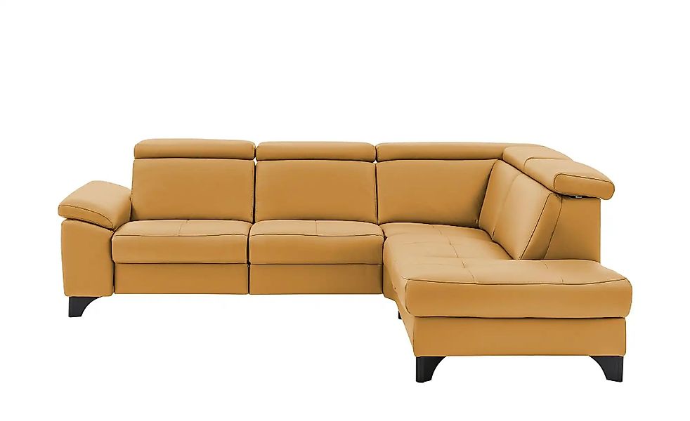 meinSofa Ecksofa Echtleder Linda ¦ gelb ¦ Maße (cm): B: 261 H: 80 T: 209 Po günstig online kaufen