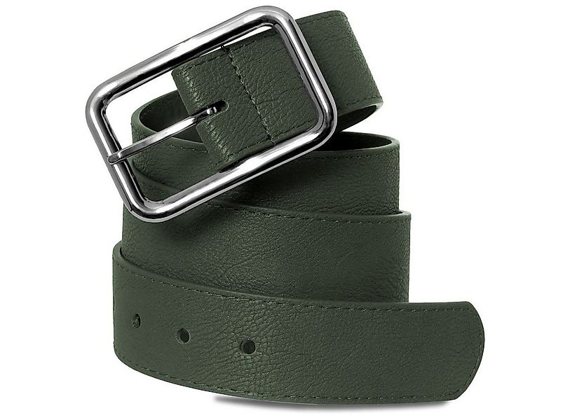 Caspar Synthetikgürtel GU257 Damen Jeans Gürtel mit geometrischer Metallsch günstig online kaufen