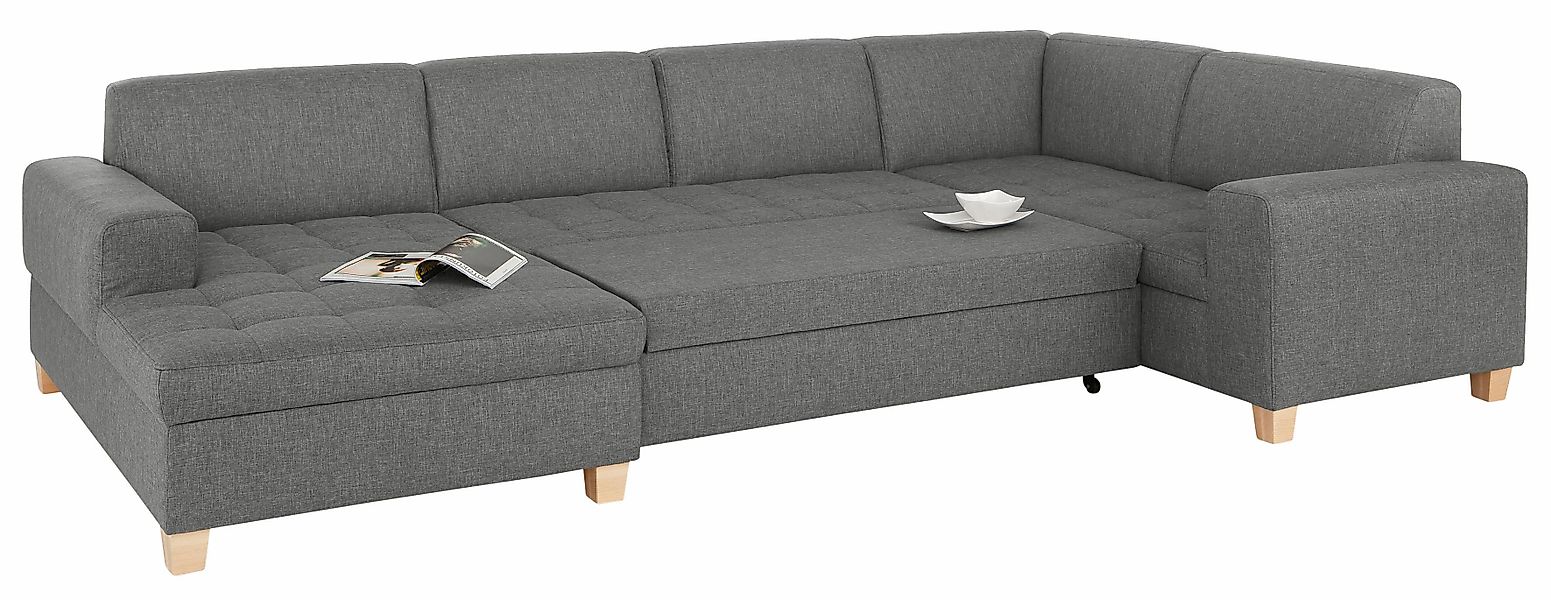 Home affaire Wohnlandschaft »Corby, viel Platz und Komfort, U-Form« wahlwei günstig online kaufen