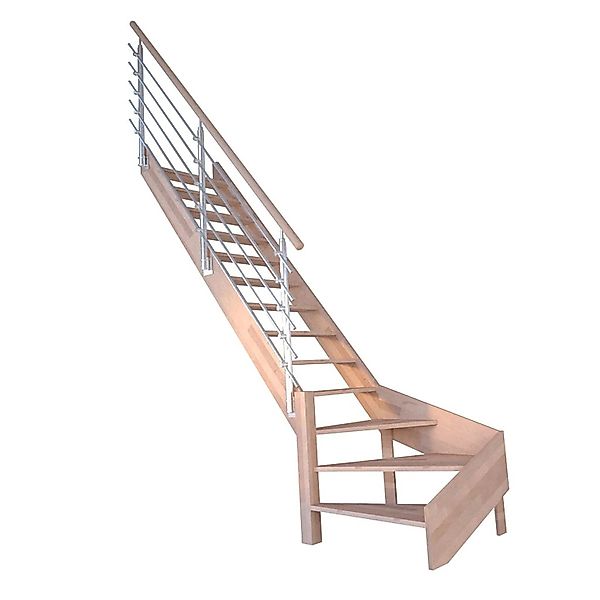 StarWood Treppe Rhodos Buche Gew. L Design-Geländer-Edelstahl FSC® günstig online kaufen