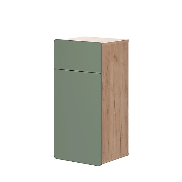 Vicco Midischrank Izan Goldkraft Eiche/Grün 37 x 77 cm mit Schublade und Tü günstig online kaufen