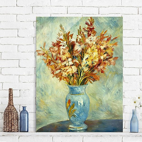 Glasbild - Hochformat Auguste Renoir - Gladiolen in Vase günstig online kaufen