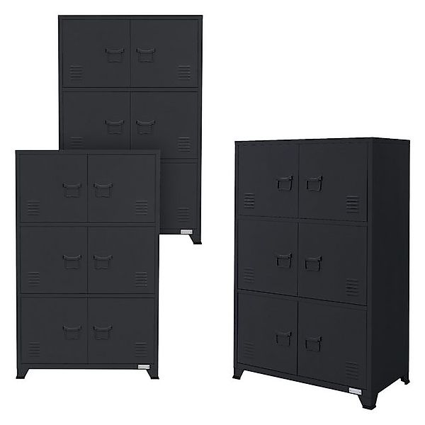 ML-Design 3Er Set Aktenschrank 75x40x120cm Anthrazit Stahl Freistehend günstig online kaufen