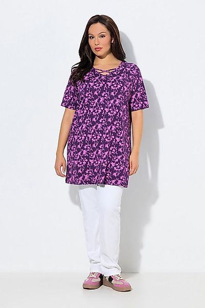 Ulla Popken T-Shirt T-Shirt Zierbänder V-Ausschnitt Halbarm günstig online kaufen