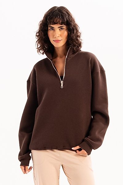 JUSTEVER Sweatshirt Oversize-Fit-Damen-Sweatshirt mit Stehkragen und günstig online kaufen
