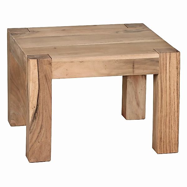 Couchtisch Massiv-Holz Akazie 60 cm breit Wohnzimmer-Tisch Design braun Lan günstig online kaufen