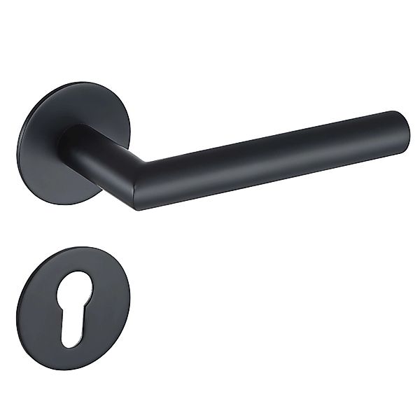 MeinTürgriff Drückergarnitur Toulouse Flachrosette Schwarz Matt Türdrücker günstig online kaufen