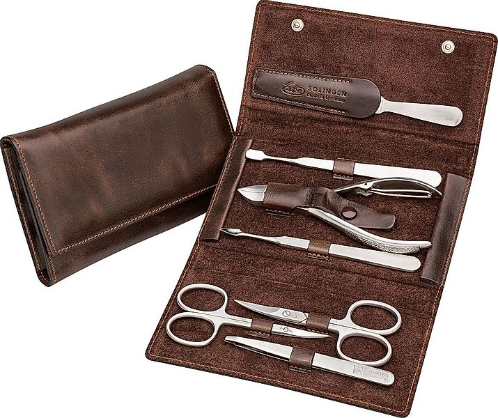 ERBE Maniküre-Etui Tuscany, 7 tlg., Antikleder-Etui mit Druckknopf, rostfre günstig online kaufen