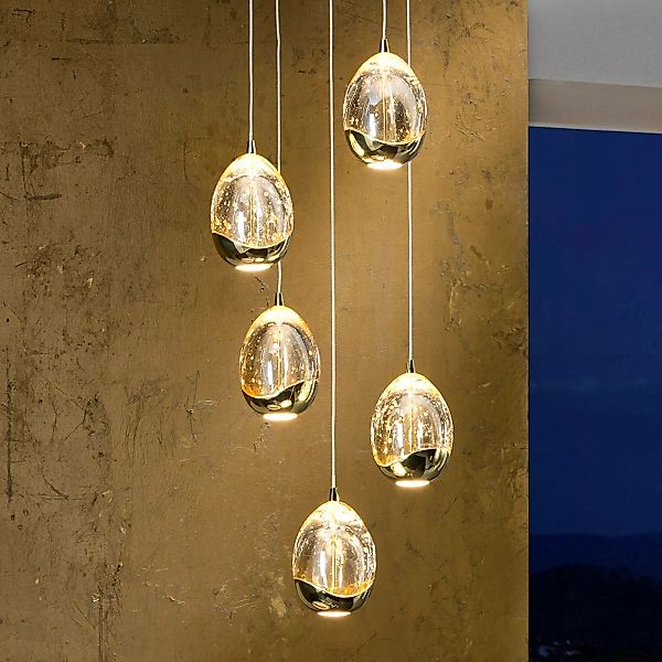 LED-Hängeleuchte Rocio, 5-fl. in Gold günstig online kaufen