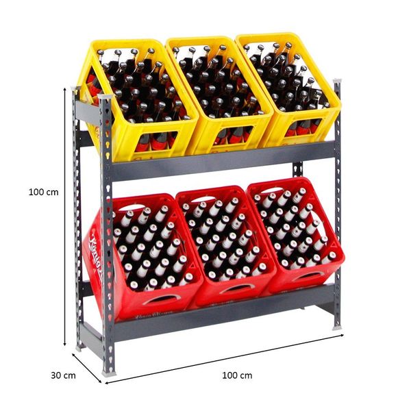 PROREGAL® Standregal Getränkekistenregal CAMEL 100x100x30cm Anthrazit, günstig online kaufen