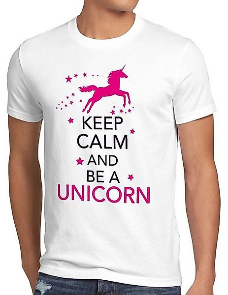 style3 T-Shirt Keep Calm and be a Unicorn Einhorn spruch fun funshirt pferd günstig online kaufen