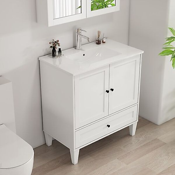 welltime Waschtisch »Amsterdam« Badmöbel inkl. Keramikwaschbecken, in versc günstig online kaufen