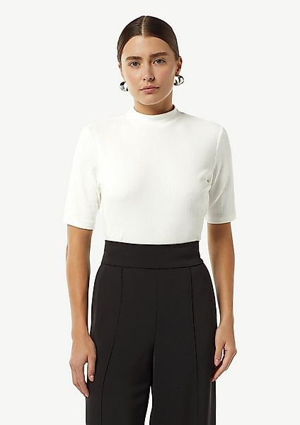 comma Kurzarmshirt T-Shirt Geripptes T-Shirt im Slim Fit günstig online kaufen