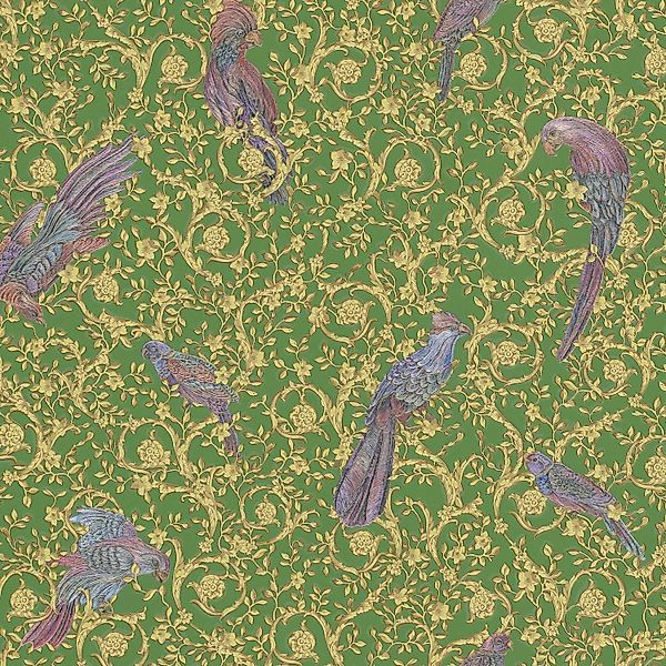 Bricoflor Bunte Tapete Im Englischen Stil Neobarock Tapete mit Vogel Design günstig online kaufen