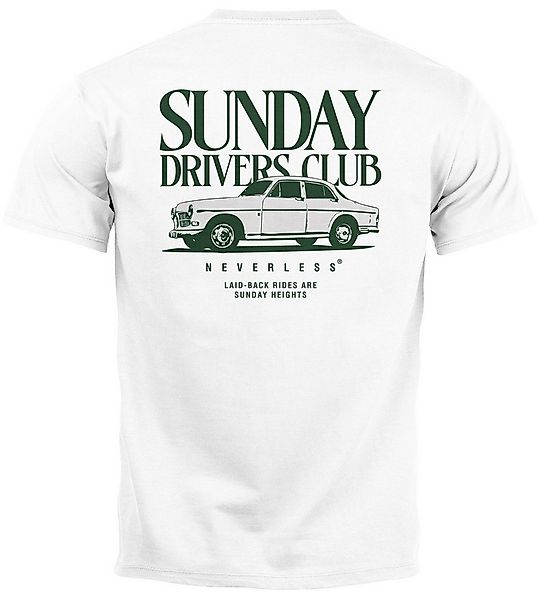 Neverless Print-Shirt Herren T-Shirt Backprint Oldtimer Auto Sunday Driver günstig online kaufen