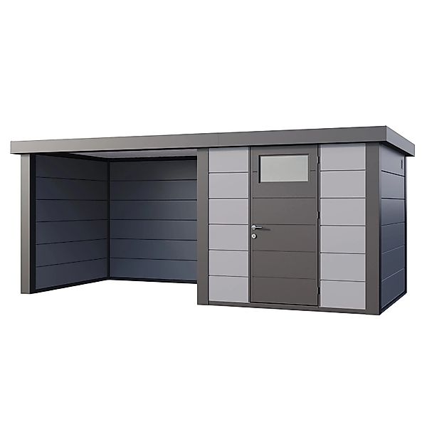 Gerätehaus Classico 2424 mit Lounge S Links 522 cm x 238 cm Hellgrau günstig online kaufen