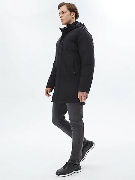 KİP Winterjacke Schwarzer Webpelzmantel günstig online kaufen